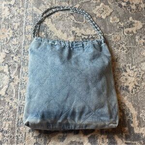 Elegant Denim Quilted Chain Shoulder Bag
